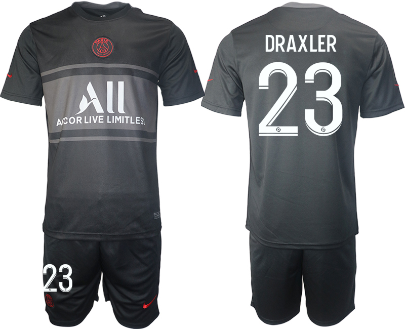Men 2021-2022 Club Paris St German Second away black #23 Soccer Jersey->paris st german jersey->Soccer Club Jersey